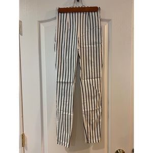 Cropped, High-Rise Striped Pants